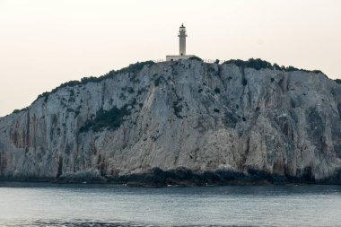 Lefkada, İyon Adaları, Yunanistan 'ın kıyı şeridinin inanılmaz panoramik manzarası
