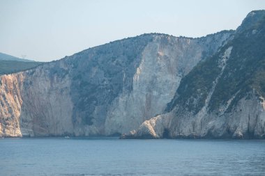 Lefkada, İyon Adaları, Yunanistan 'ın kıyı şeridinin inanılmaz panoramik manzarası