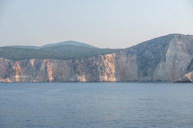 Lefkada, İyon Adaları, Yunanistan 'ın kıyı şeridinin inanılmaz panoramik manzarası