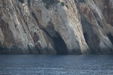 Lefkada, İyon Adaları, Yunanistan 'ın kıyı şeridinin inanılmaz panoramik manzarası
