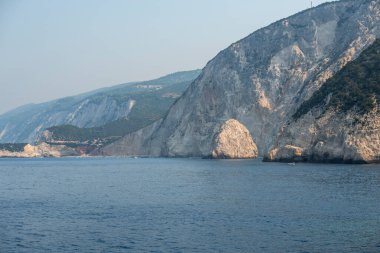 Lefkada, İyon Adaları, Yunanistan 'ın kıyı şeridinin inanılmaz panoramik manzarası