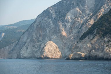 Lefkada, İyon Adaları, Yunanistan 'ın kıyı şeridinin inanılmaz panoramik manzarası