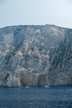 Lefkada, İyon Adaları, Yunanistan 'ın kıyı şeridinin inanılmaz panoramik manzarası