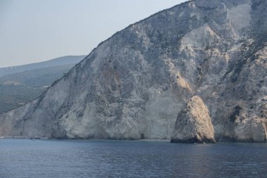 Lefkada, İyon Adaları, Yunanistan 'ın kıyı şeridinin inanılmaz panoramik manzarası