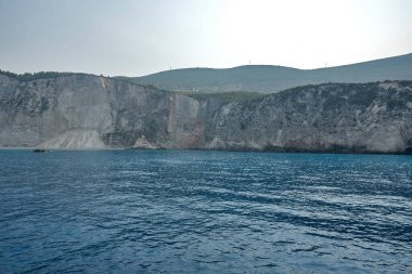 Lefkada, İyon Adaları, Yunanistan 'ın kıyı şeridinin inanılmaz panoramik manzarası