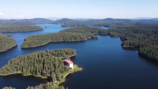 Aerial Summer View Shiroka Polyana Wide Meadow Reservoir Pazardzhik Region — Stock Video