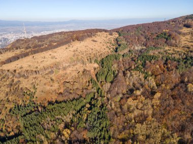 Bulgaristan 'ın Vitosha Dağı' nın şaşırtıcı sonbahar manzarası