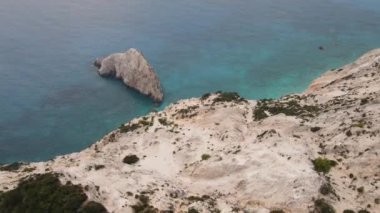 Lefkada, İyon Adaları, Yunanistan 'ın kıyı şeridinin inanılmaz panoramik manzarası