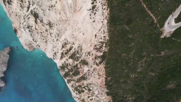 ギリシャ イオニア諸島の海岸線の素晴らしい空中パノラマビュー — ストック動画