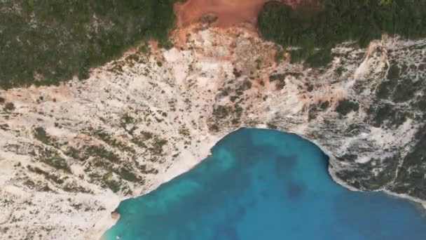 Niesamowity Widok Lotu Ptaka Wybrzeże Lefkada Wyspy Jońskie Grecja — Wideo stockowe