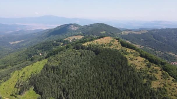 Paysage Estival Aérien Montagne Erul Près Sommet Kamenititsa Région Pernik — Video