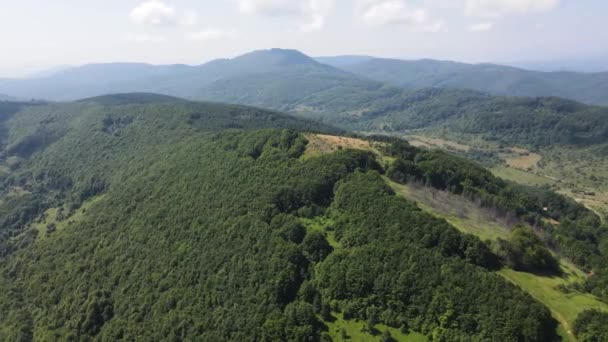 Paisagem Aérea Verão Montanha Erul Perto Pico Kamenititsa Região Pernik — Vídeo de Stock