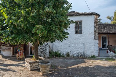 Pamvotida 'daki Ada Panoraması Ioannina, Epirus, Yunanistan