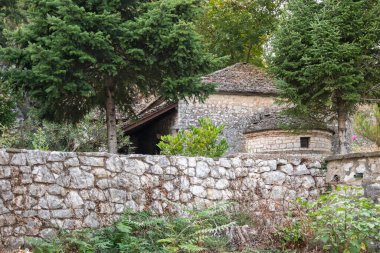 Pamvotida 'daki Ada Panoraması Ioannina, Epirus, Yunanistan