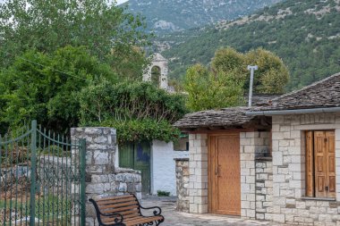 Pamvotida 'daki Ada Panoraması Ioannina, Epirus, Yunanistan