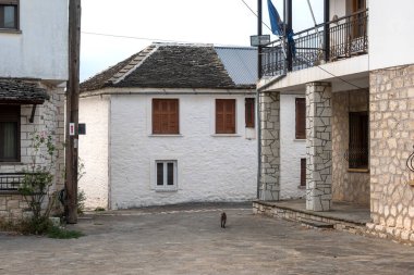 Pamvotida 'daki Ada Panoraması Ioannina, Epirus, Yunanistan