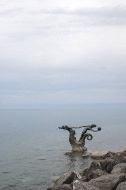 Vevey kasabasından Cenevre Gölü 'ne, Vaud Kantonu, İsviçre