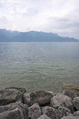 Vevey kasabasından Cenevre Gölü 'ne, Vaud Kantonu, İsviçre