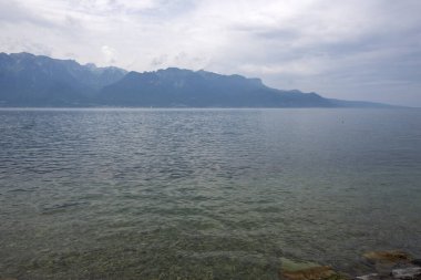Vevey kasabasından Cenevre Gölü 'ne, Vaud Kantonu, İsviçre