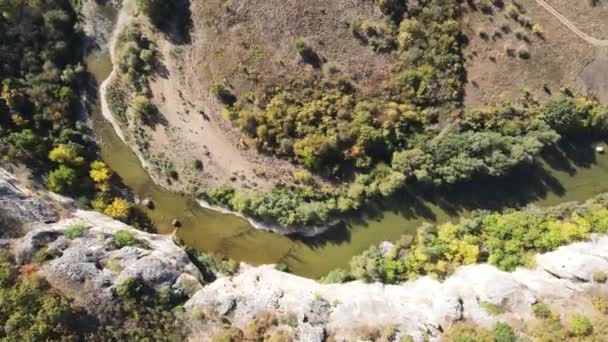 Удивительный Вид Воздуха Каньон Аглен Реке Вит Ловечская Область Болгария — стоковое видео