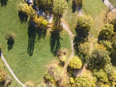 Bulgaristan 'ın Sofya kentindeki South Park' ın şaşırtıcı Sonbahar manzarası