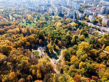 Bulgaristan 'ın Sofya kentindeki South Park' ın şaşırtıcı Sonbahar manzarası