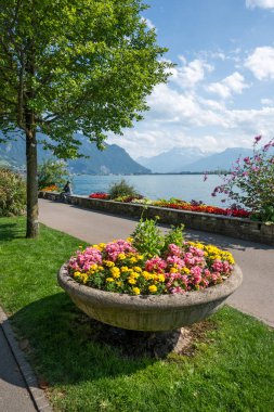 Montreux şehrinin seti, Vaud Kantonu, İsviçre