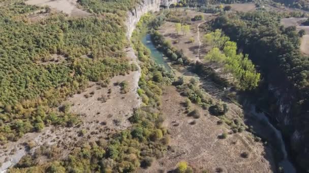 Καταπληκτική Αεροφωτογραφία Του Φαραγγιού Aglen Στο Vit River Περιοχή Lovech — Αρχείο Βίντεο