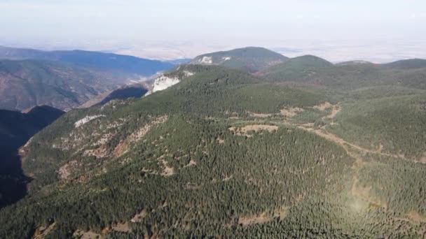 Vista Aérea Reserva Biosfera Muralla Roja Las Montañas Rhodope Región — Vídeo de stock