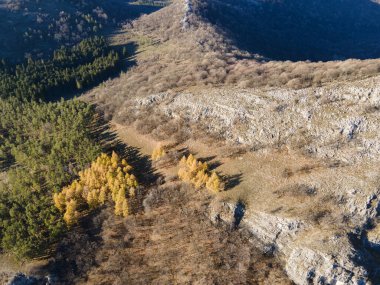 Balkan Dağları ve Vratsata Geçidi 'nin İnanılmaz Sonbahar Manzarası, Bulgaristan