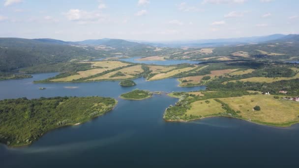 Luftaufnahme Des Stausees Yovkovtsi Region Veliko Tarnovo Bulgarien — Stockvideo