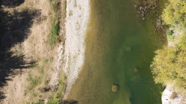 Vedere Aeriană Uimitoare Râului Vit Care Trece Apropierea Satului Aglen — Videoclip de stoc