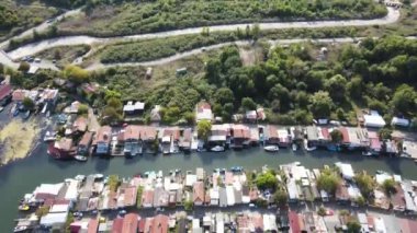 Bulgaristan 'ın Burgaz kenti yakınlarındaki Chengene Skele' nin hava manzarası - Balıkçı Köyü (Ribarsko Selishte) 