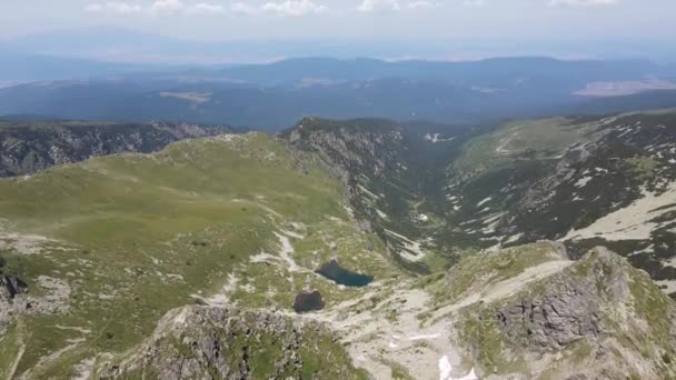 Aerial Summer View Rila Mountain Malyovitsa Peak Bulgaria — Stockvideo