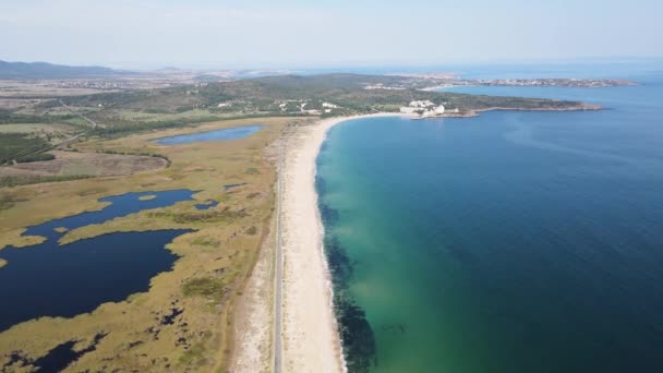 Vista Aérea Praia Motorista Perto Resort Dyuni Região Burgas Bulgária — Vídeo de Stock
