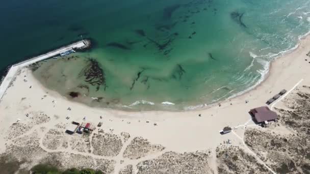 ブルガリア ブルガリアのアルクティノビーチの素晴らしい空中ビュー — ストック動画