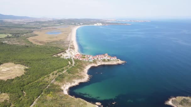 Úžasný Letecký Pohled Pláž Arkutino Burgas Region Bulharsko — Stock video