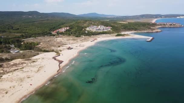 Incredibile Vista Aerea Della Spiaggia Arkutino Regione Burgas Bulgaria — Video Stock