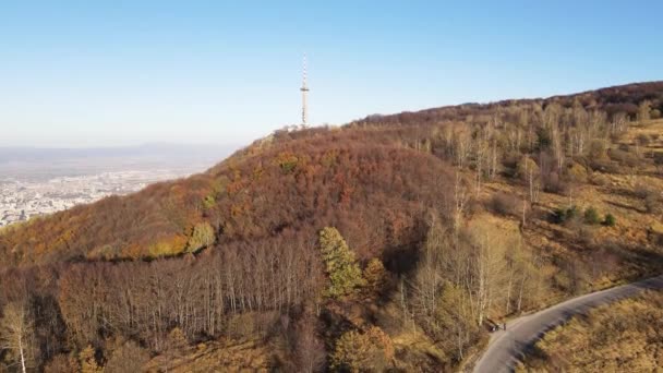 Удивительная Воздушная Осень Горы Витоша Болгария — стоковое видео