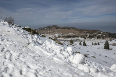 Vitosha Dağı 'nın kış manzarası, Sofya Şehir Bölgesi, Bulgaristan