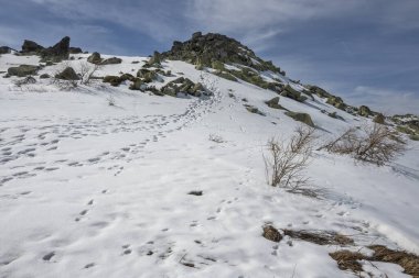 Vitosha Dağı 'nın kış manzarası, Sofya Şehir Bölgesi, Bulgaristan
