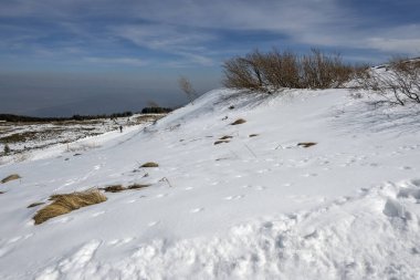 Vitosha Dağı 'nın kış manzarası, Sofya Şehir Bölgesi, Bulgaristan