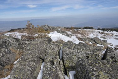 Vitosha Dağı 'nın kış manzarası, Sofya Şehir Bölgesi, Bulgaristan