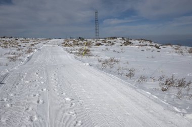 Vitosha Dağı 'nın kış manzarası, Sofya Şehir Bölgesi, Bulgaristan