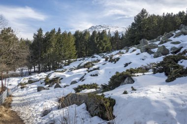 Vitosha Dağı 'nın kış manzarası, Sofya Şehir Bölgesi, Bulgaristan
