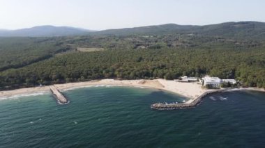 Bulgaristan 'ın Burgaz Bölgesi, Perla plajının şaşırtıcı hava manzarası 