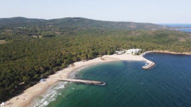 Bulgaristan 'ın Burgaz Bölgesi, Perla plajının şaşırtıcı hava manzarası 