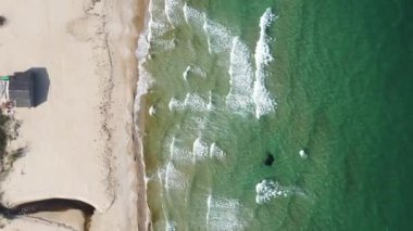 Bulgaristan 'ın Burgaz Bölgesi, Perla plajının şaşırtıcı hava manzarası 