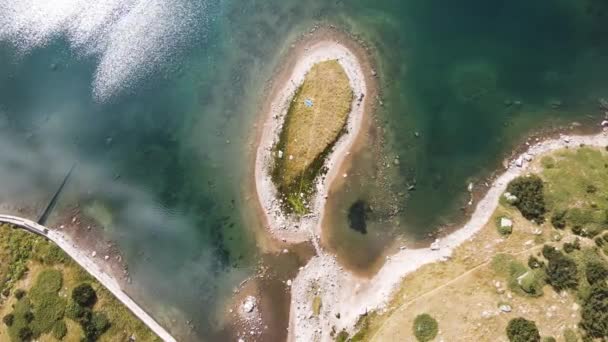 Amazing Aerial View Stinky Lake Smradlivoto Rila Hegy Bulgária — Stock videók
