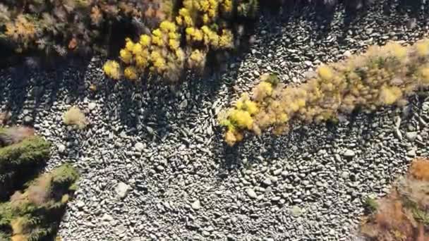 Vista Aérea Otoño Del Río Stone Conocida Como Zlatnite Mostove — Vídeo de stock